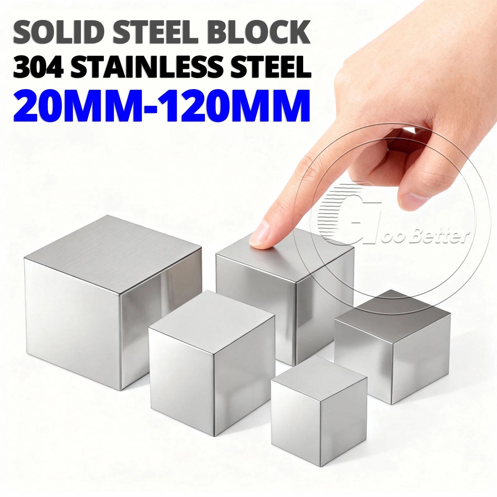 Solid 304 Stainless Steel Block Plate 20mm 25mm 30mm 35mm - 120mm Grade 304 GS
