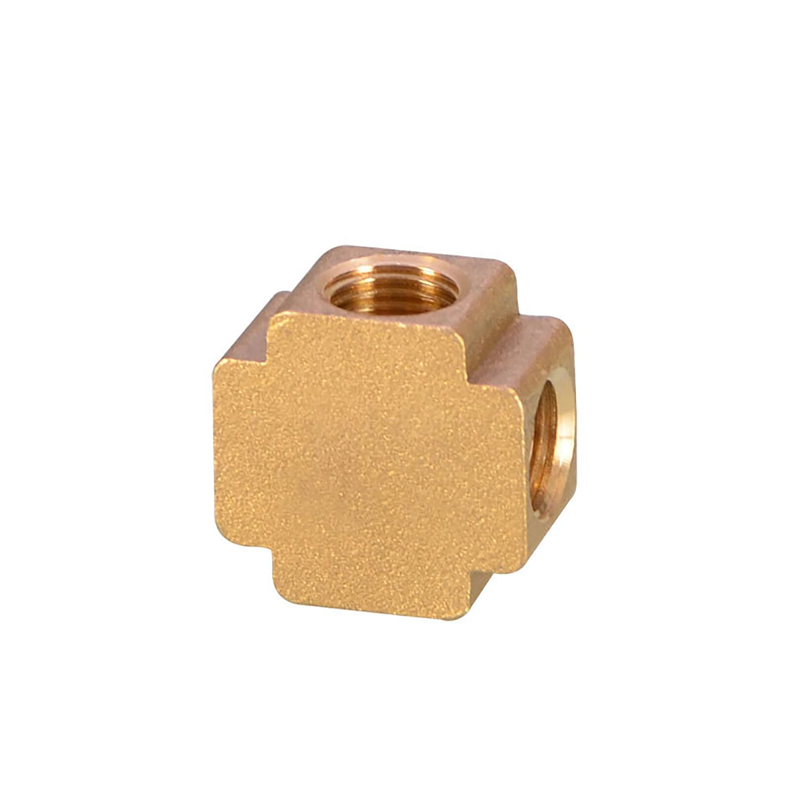 BSP Square Brass Pipe Fittings – Female Thread Tee & Cross (1/8", 1/4", 3/8")