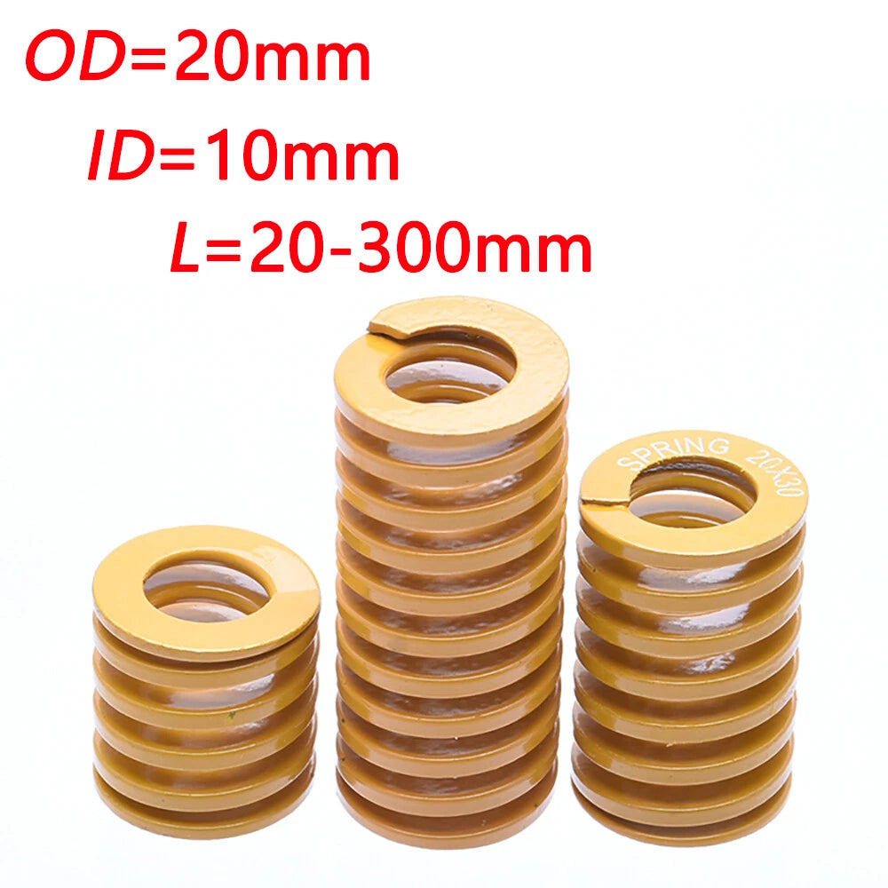 Yellow Lightest Load Die Mold Springs Compression Spring OD 20mm Length 20-300mm