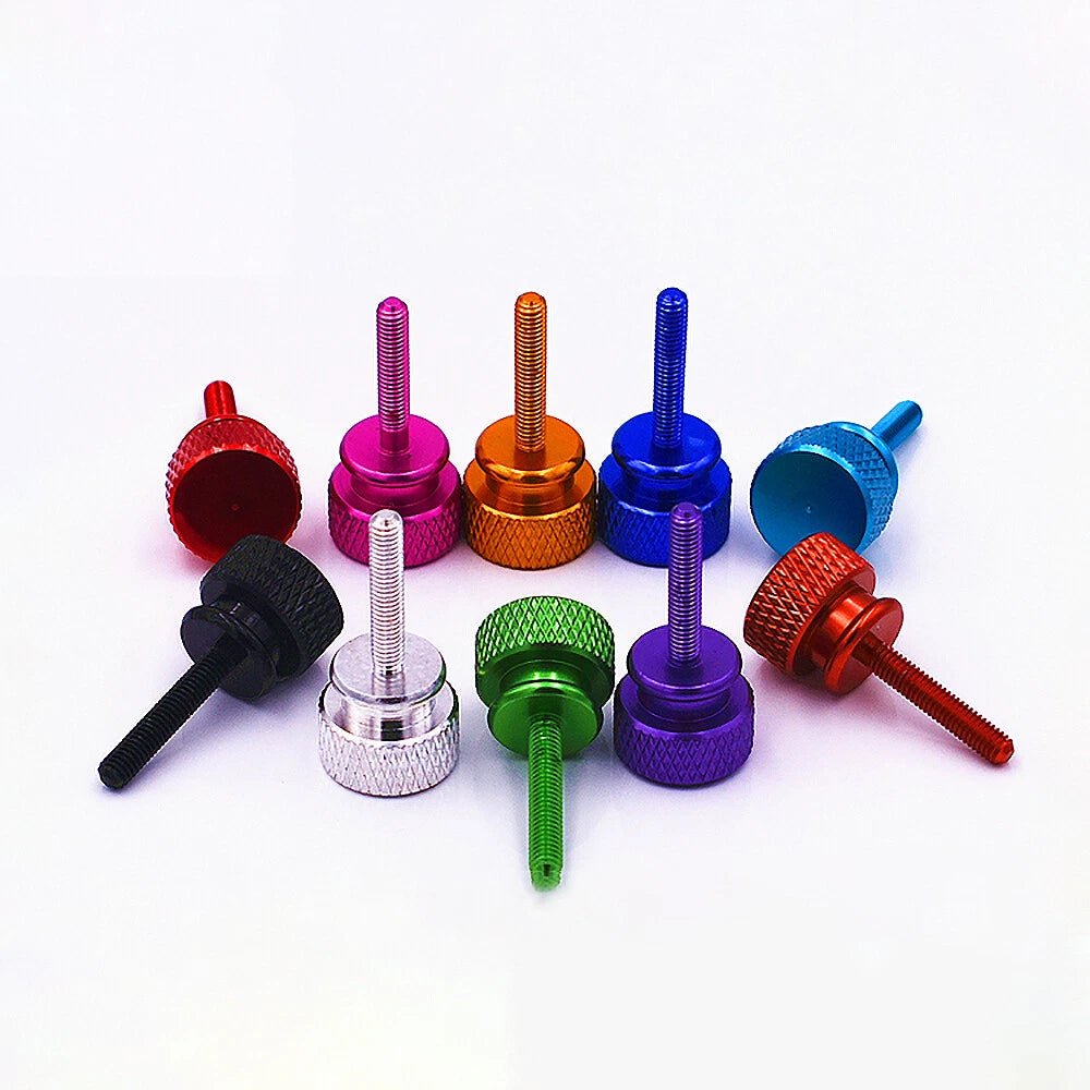 M3 x 16mm Aluminum Flat Knurled Thumb Screws — 10 Colors for PC Case & DIY Builds - HomeDIYer