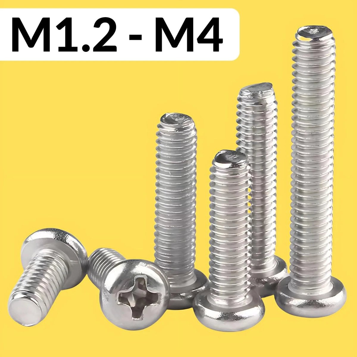 M1.2–M4 Phillips Pan Head Machine Screws A2 Stainless Steel DIN 7985 - HomeDIYer