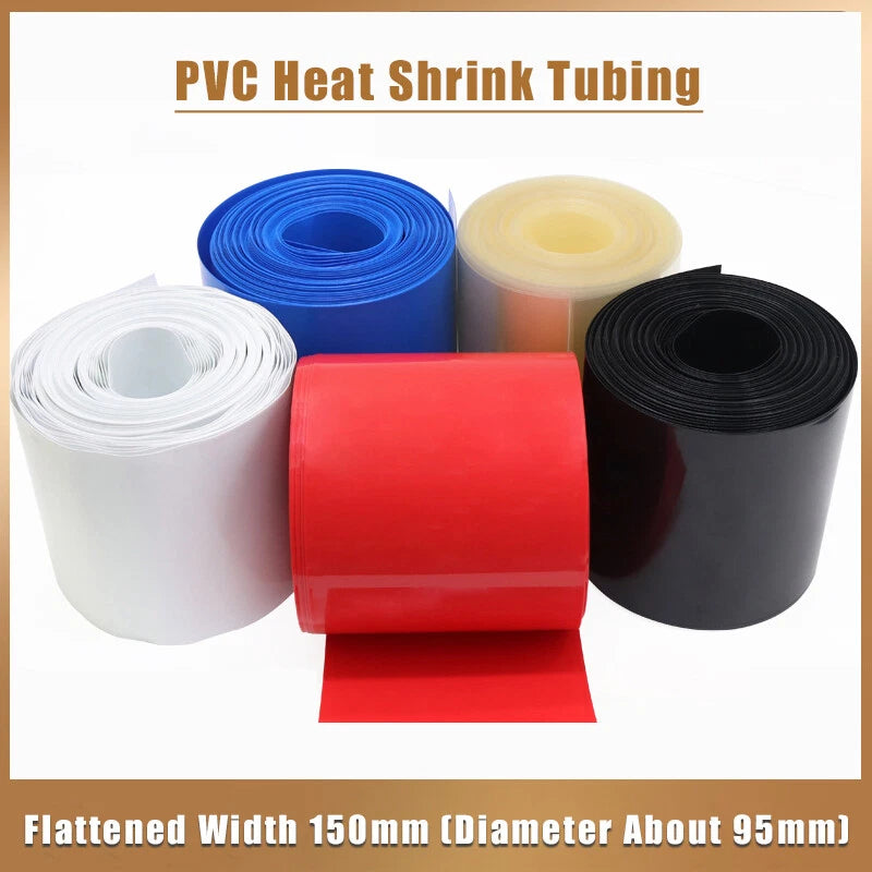 PVC Heat Shrink Tubing 150mm Width – Battery Wrap & Wire Insulation Sleeve