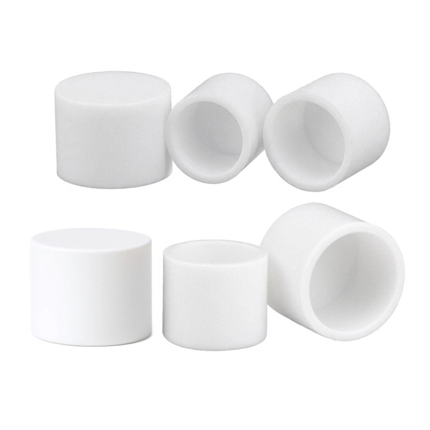 White Silicone Round End Caps for Chair Legs, Screw Tips & Tubes – 3mm to 157.5mm