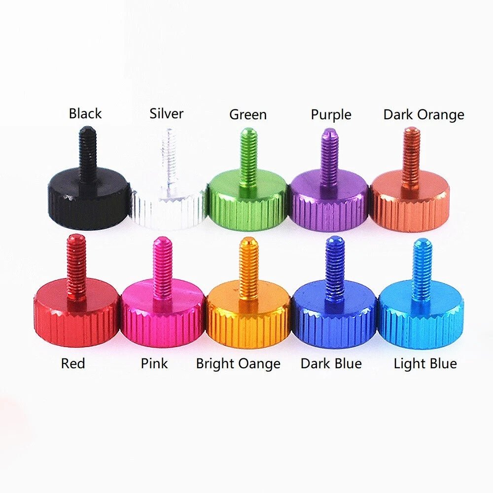 M2.5 / M2.6 Anodized Aluminum Knurled Thumb Screws – 8mm Hand Grip Bolts (Multi Colors) - HomeDIYer
