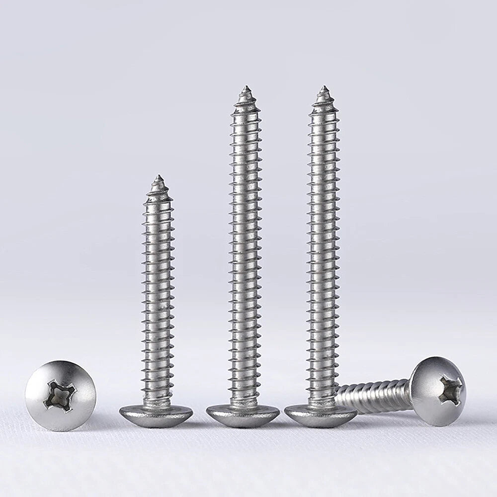 M3 M3.5 Pozi Button Truss Head Self Tapping Screws – 304 Stainless Steel