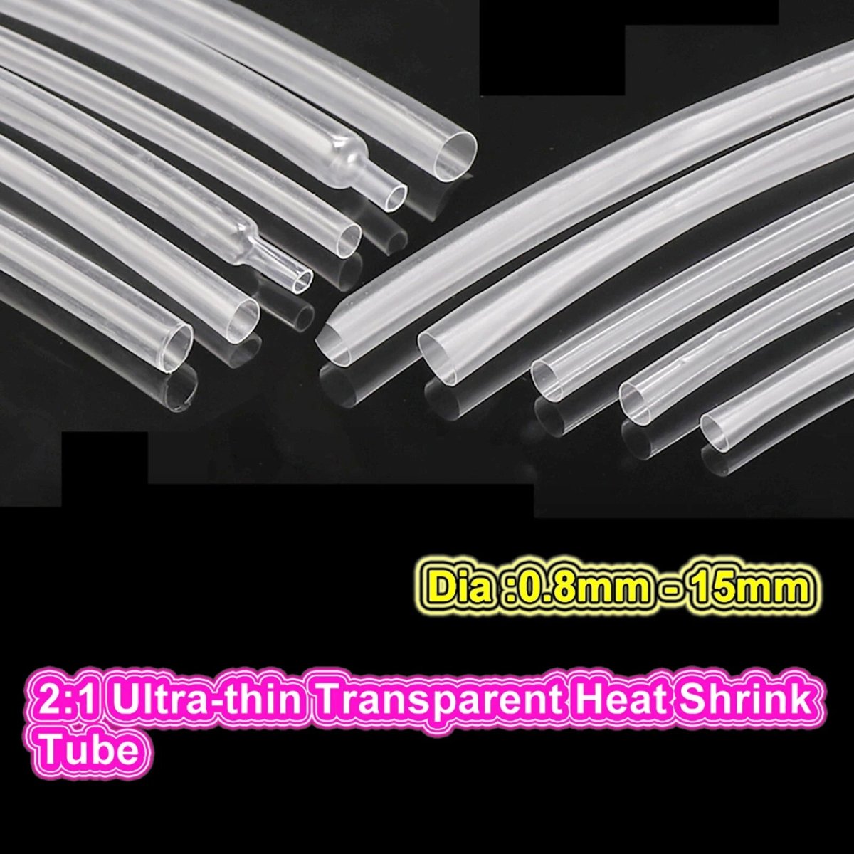 Ultra - thin Clear Heat Shrink Tubing 2:1 — Φ1mm to Φ15mm, 1M to 35M - HomeDIYer