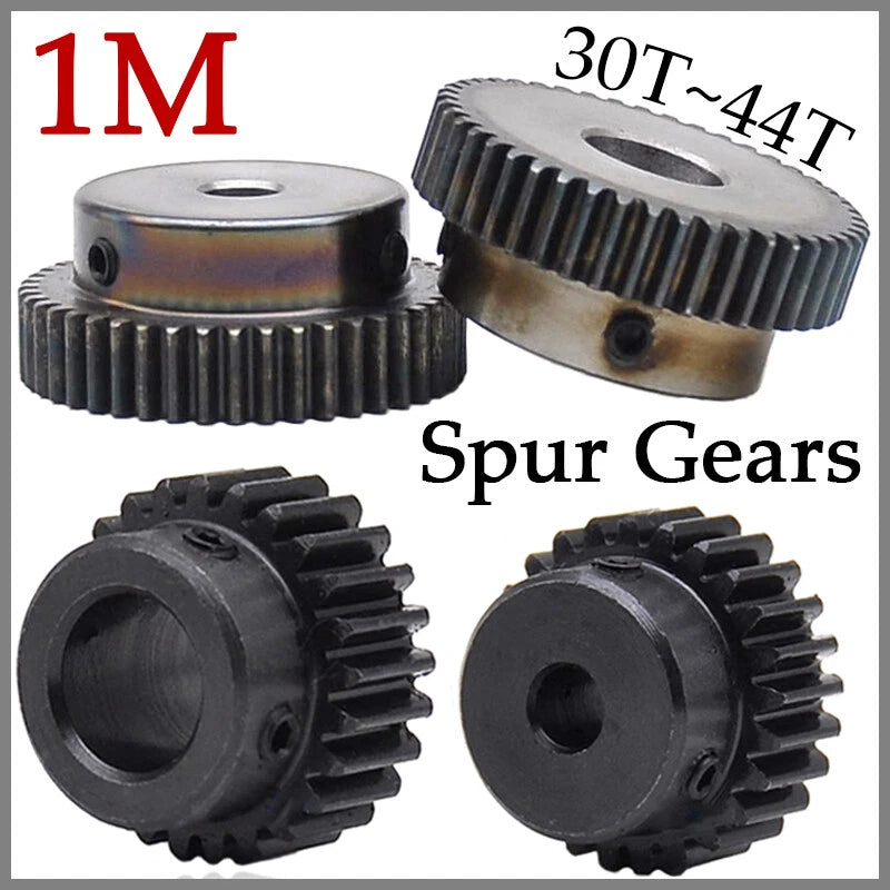 Spur Gears 1 Mod Transmission Gear With Step 45# Steel Pinion Motor Gear 30T~44T