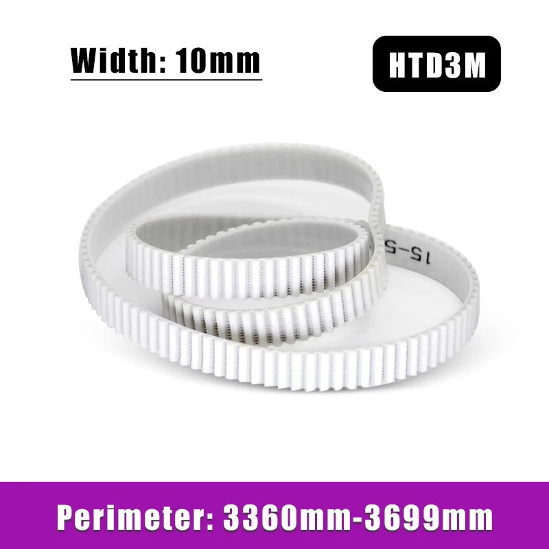 HTD3M Timing Belt 3360–3699mm | PU Steel Wire Reinforced | 10mm Width