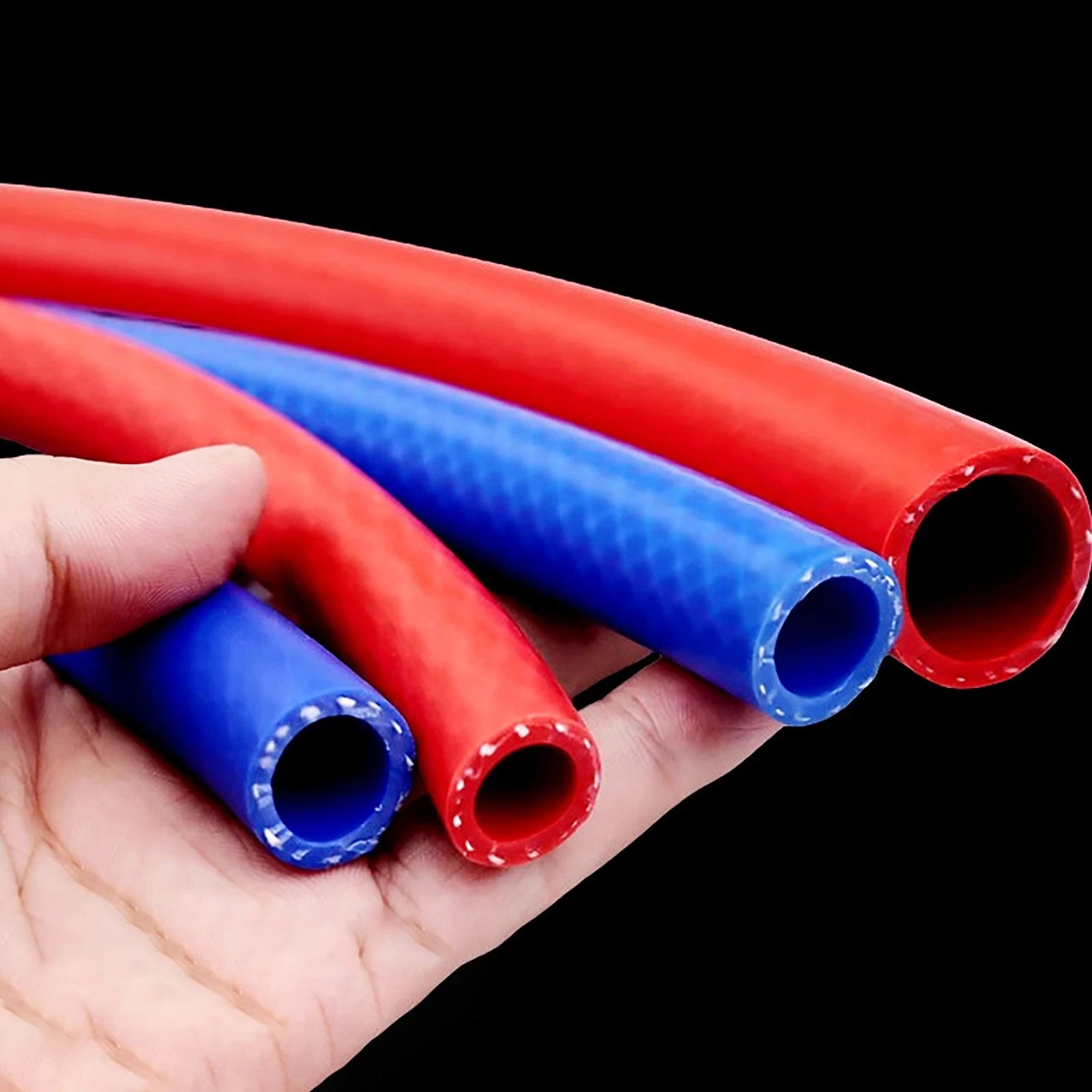 Reinforced Silicone Tubing Hose — Fuel, Vacuum & Coolant Line | Red Blue Black