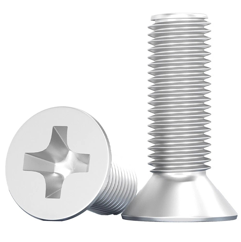 Phillips Countersunk Machine Screws DIN 965 | 6063 Aluminum | M1.7–M6