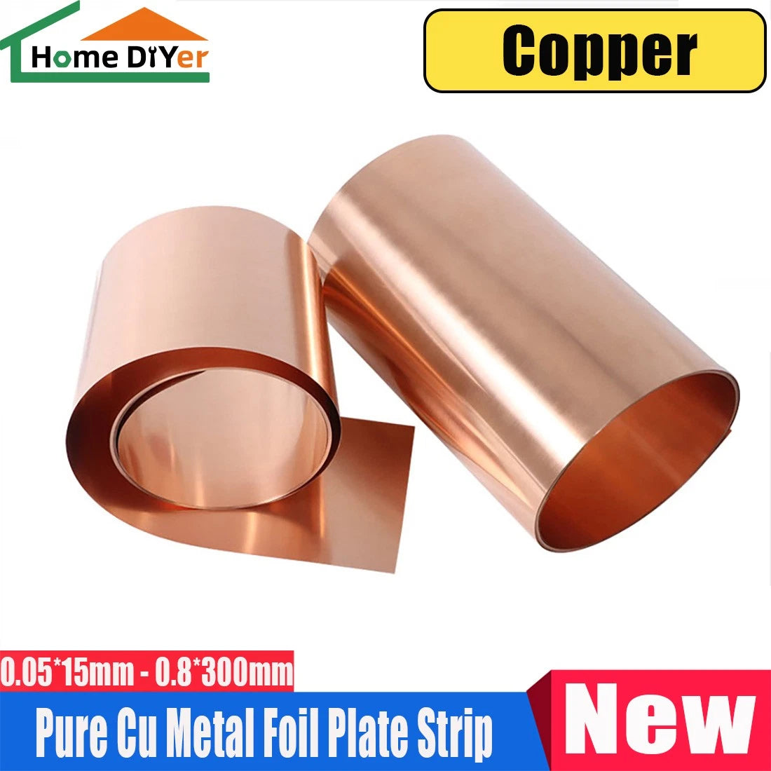99.9% Flexible Pure Cu Metal Foil Plate Strip 0.01~1mm Thick Copper Sheet Roll