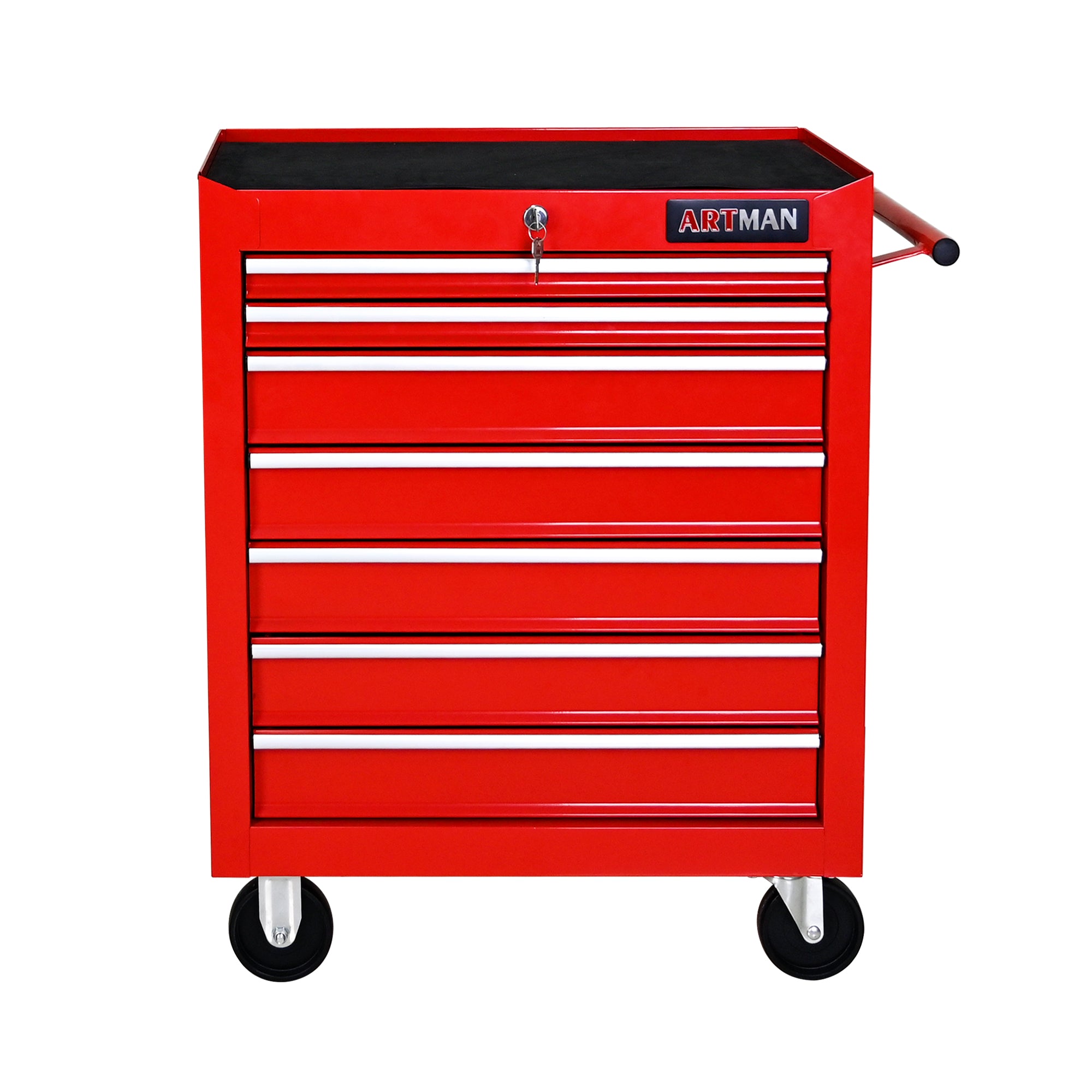 7-Drawer Multifunctional Tool Cart with Wheels – Red (ARTMAN)