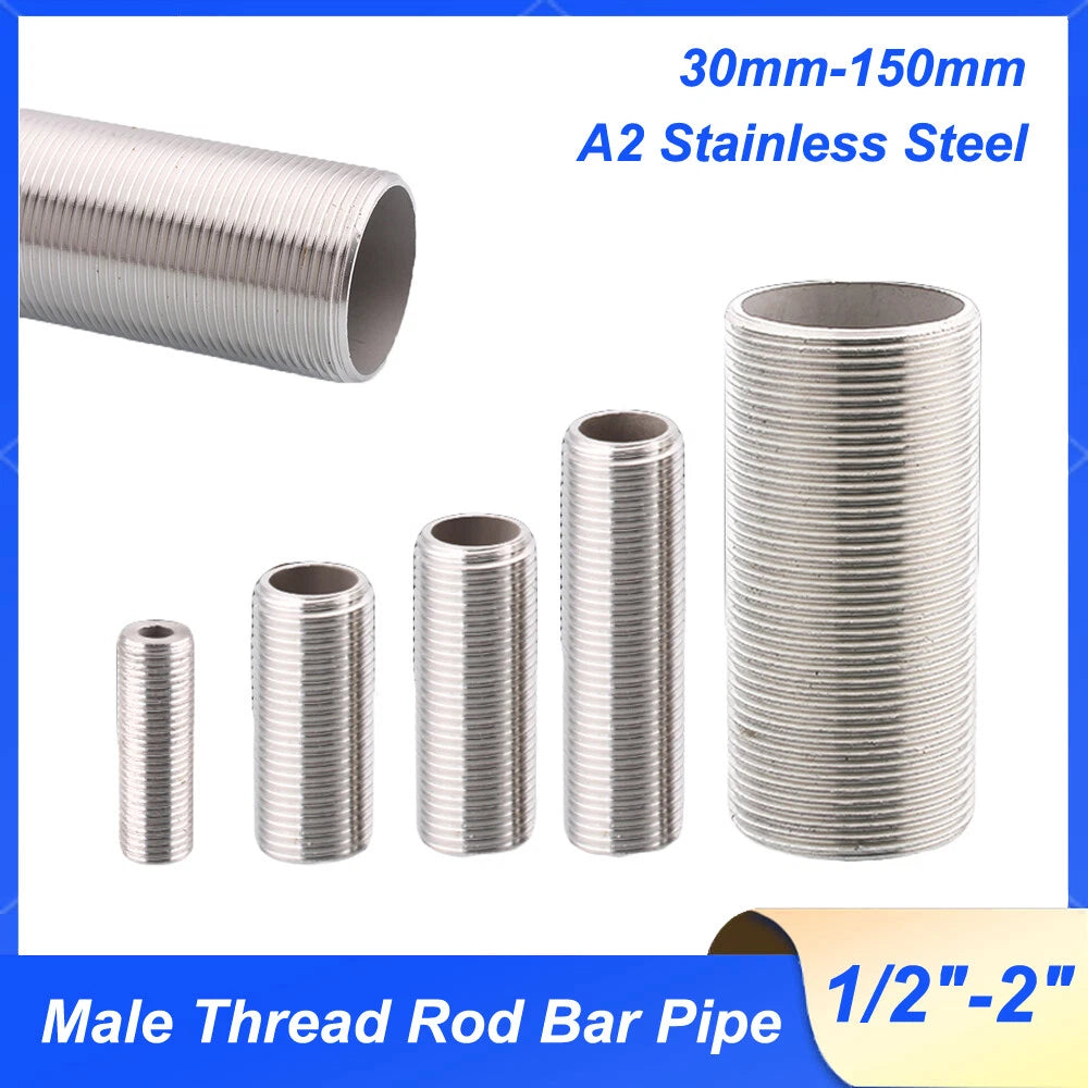 A2 Stainless Steel Male Threaded Rod Connector Stud — Pipe Fitting Bar