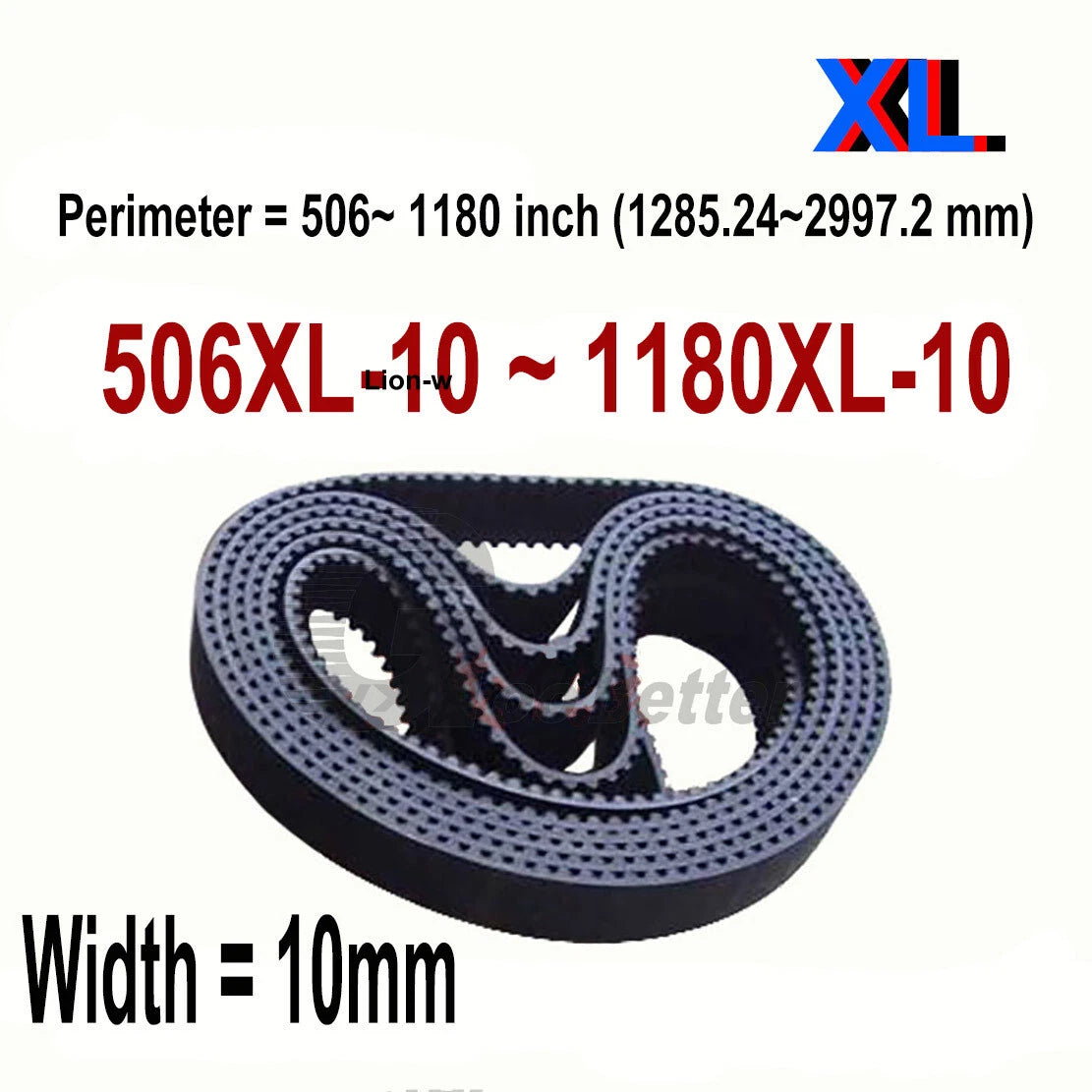 XL Rubber Timing Belts — 10mm Wide, 506XL to 1180XL | Replacement Drive Belts