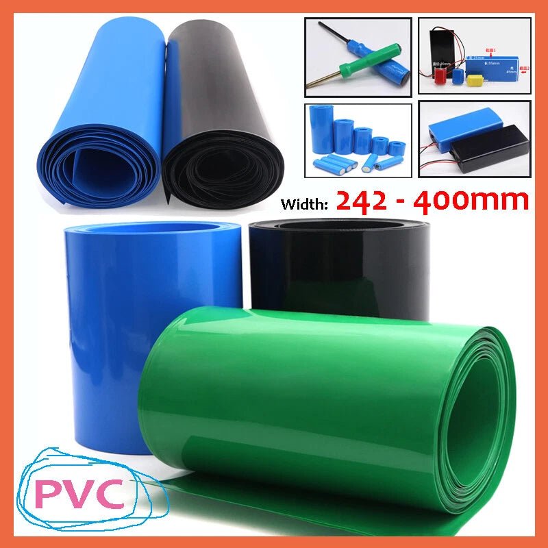 Large Diameter PVC Heat Shrink Tubing for Battery Packs & Cable Wraps — 242mm to 400mm - HomeDIYer