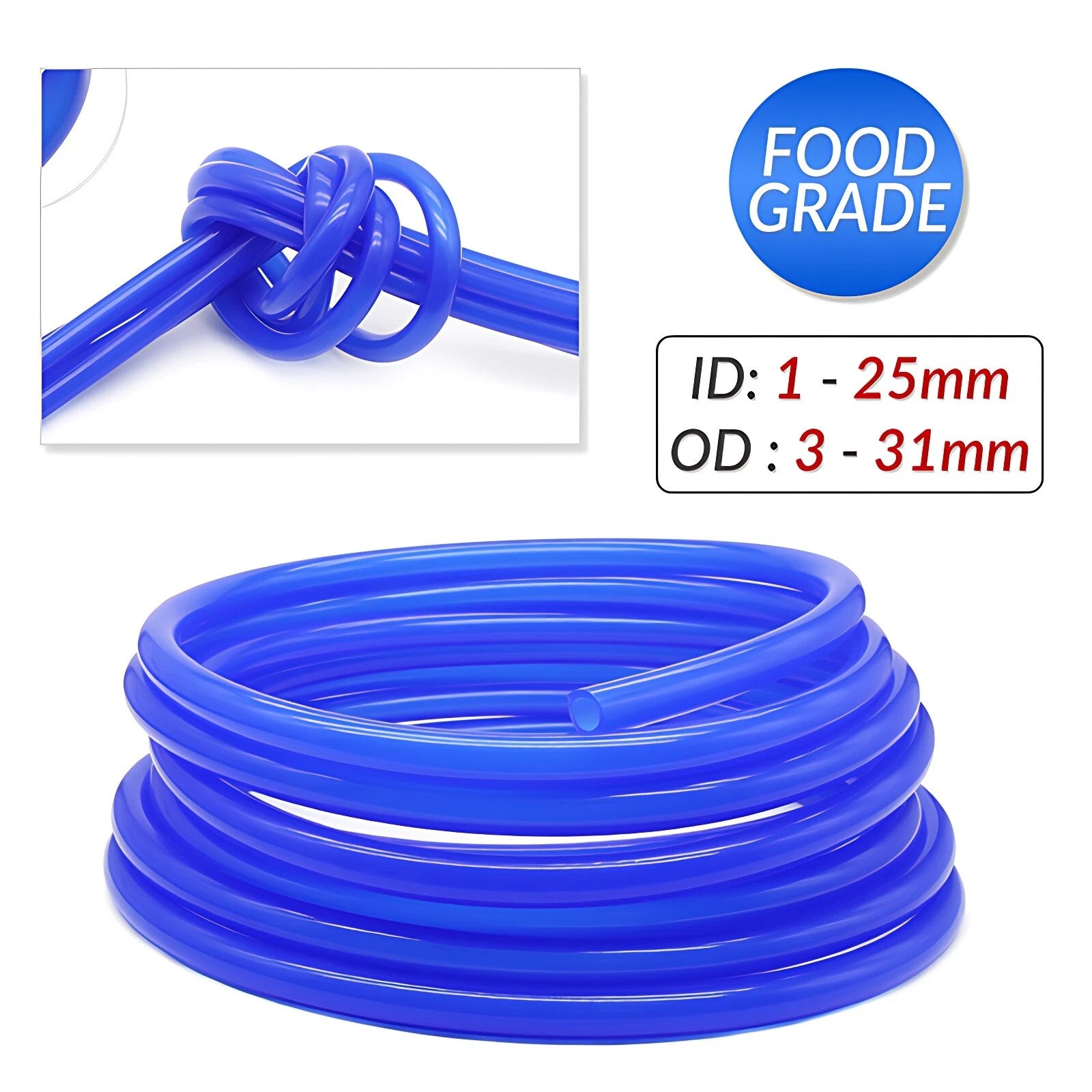 Blue Food Grade Silicone Tubing — Platinum Cured Vacuum Hose Pipe