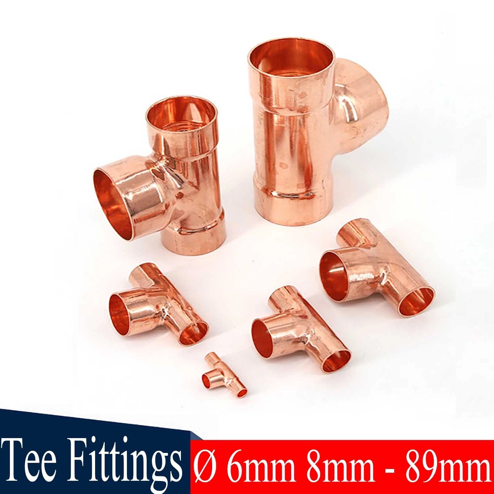 End Feed Copper Equal Tee Fittings | WRAS Approved | 6mm–89mm