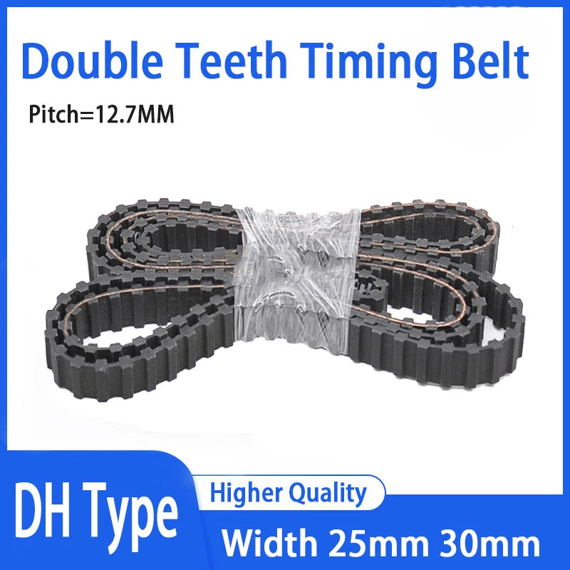 DH Double-Sided Timing Belt | 12.7mm Pitch | Closed Loop Rubber | 25mm & 30mm Wide