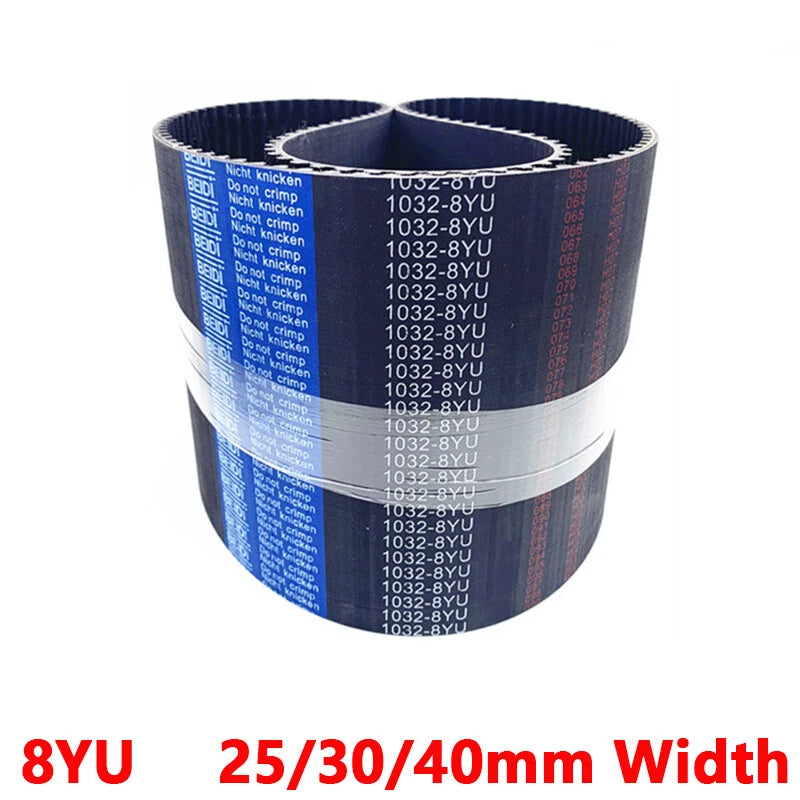 8YU Closed Loop Timing Belt — 8mm Pitch, 25/30/40mm Width, 520–2000mm for CNC & Pulley Systems