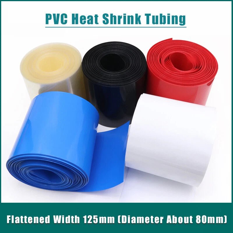 125mm PVC Heat Shrink Tubing for Battery Packs & Cable Wraps — Multicolor - HomeDIYer