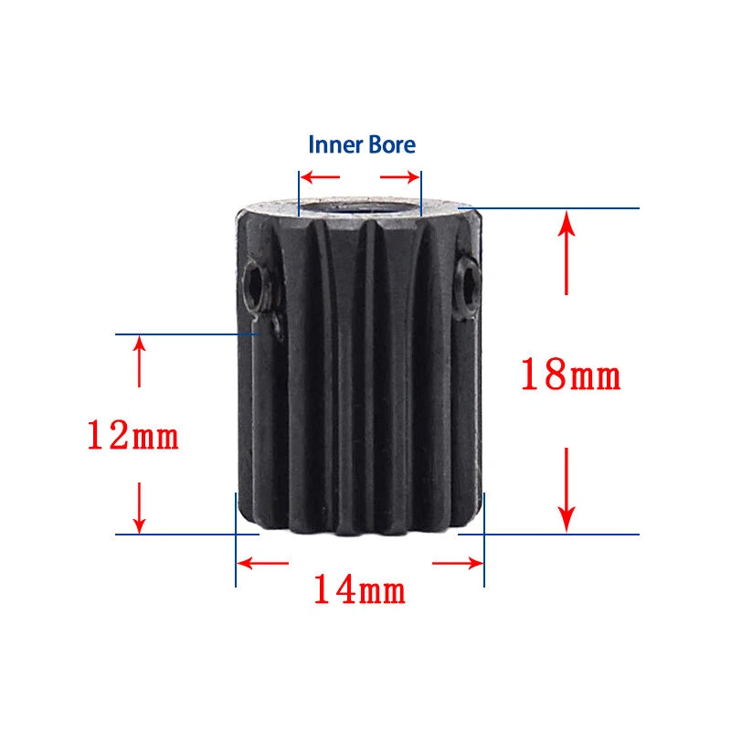 Mod 1 Steel Spur Gear 12 Teeth Bore 4/5/6/7mm Motor Transmission Pinion Gears