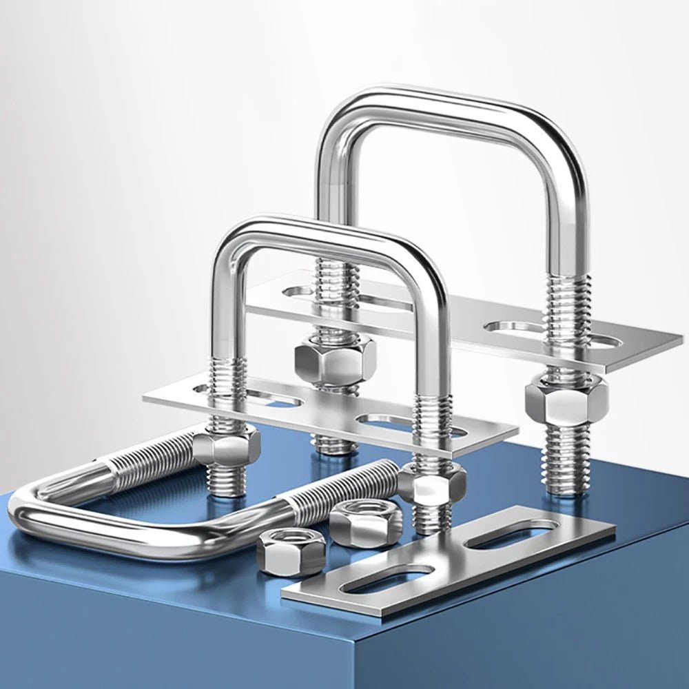 M6 U - Bolt with Plate and Nuts – Stainless Steel 304 (A2) for Trailer & Pipe Clamp - HomeDIYer