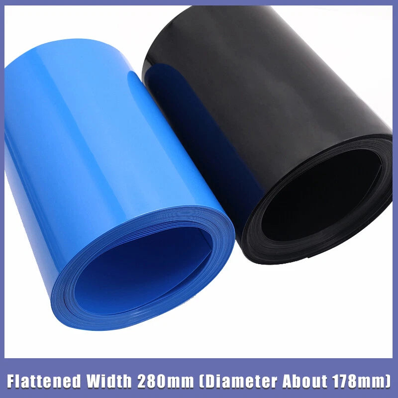 280mm Flat Width PVC Heat Shrink Tubing for Battery Pack Wrap & Sleeve Insulation