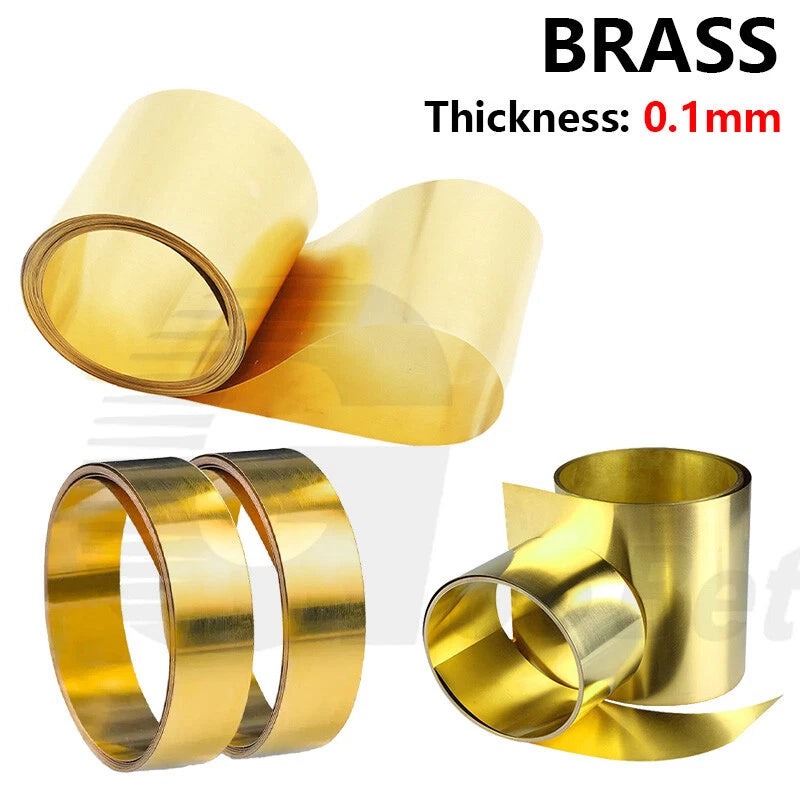 Brass Sheet Roll 0.1mm Thick Metal Foil Strip 10-300mm Width 500mm 1000mm Length