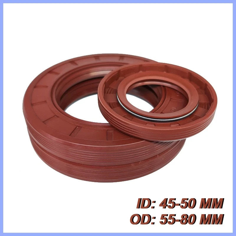TC Skeleton Oil Seal FKM Double Lip Rotary Shaft Seal — ID 45mm to 50mm