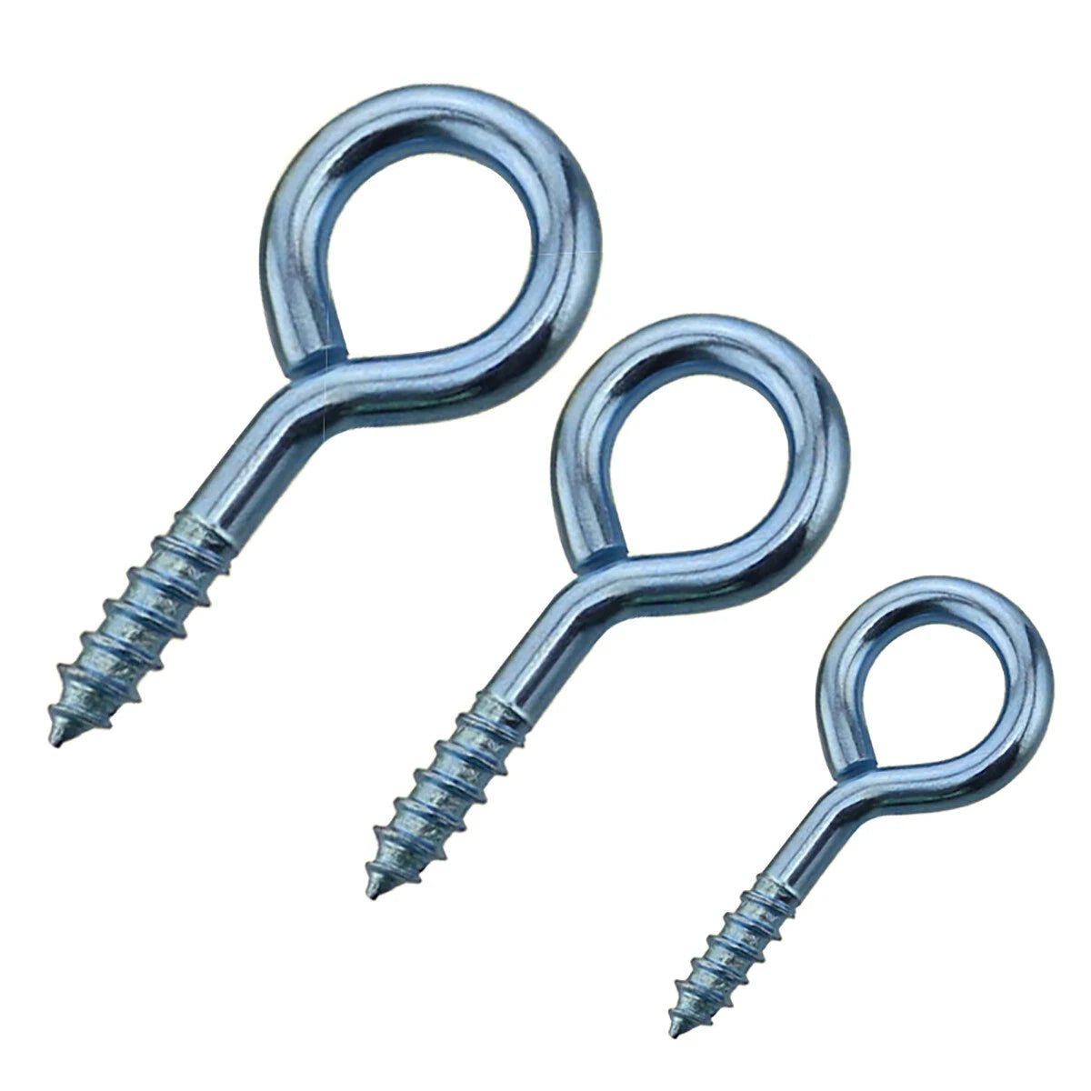 Zinc Plated Lag Eye Screws — O-Type Hook & Eye, Sizes 0# to 14#