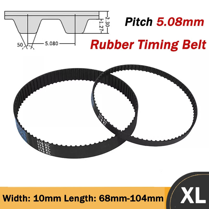 XL Rubber Timing Belt 10mm Wide — Close Loop Drive Belt (68mm–200mm)