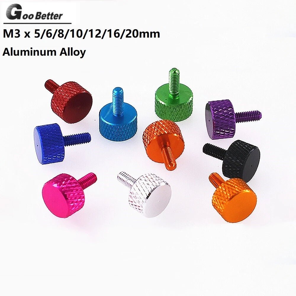 M3 x 5–20mm Anodized Aluminum Knurled Thumb Screws – Hand Tighten Grip Knob Bolts - HomeDIYer