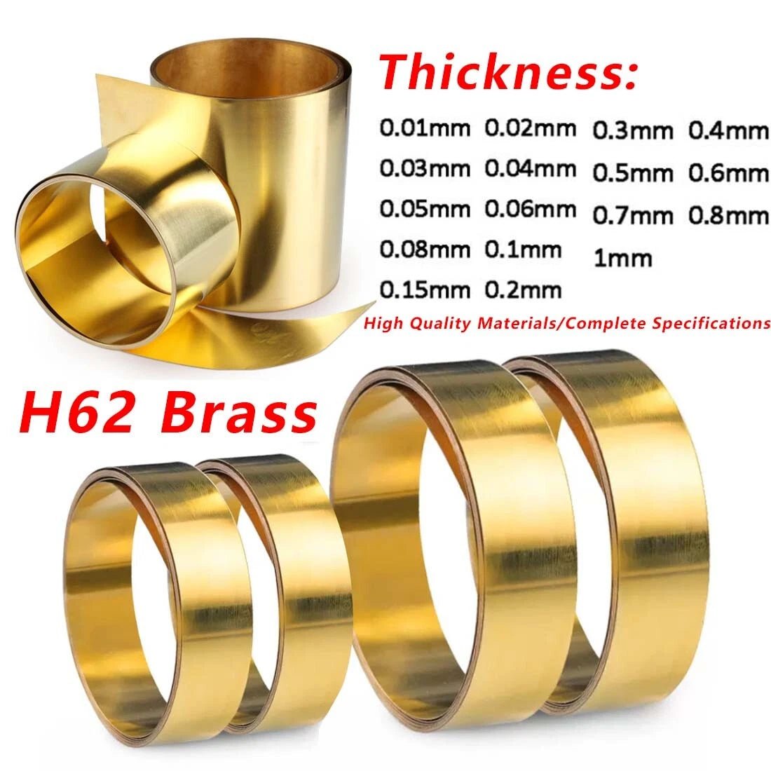 Brass Sheet Roll Metal Foil Plate Thick 0.01mm to 1mm Craft Model Train Metal - HomeDIYer