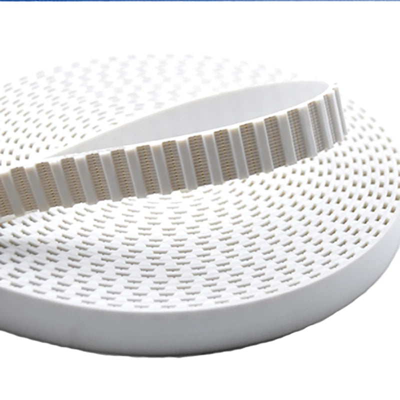 Open-End Timing Belt PU White — L / H / XL / MXL Type, 6–30mm Wide, Cut to Length 1–10M