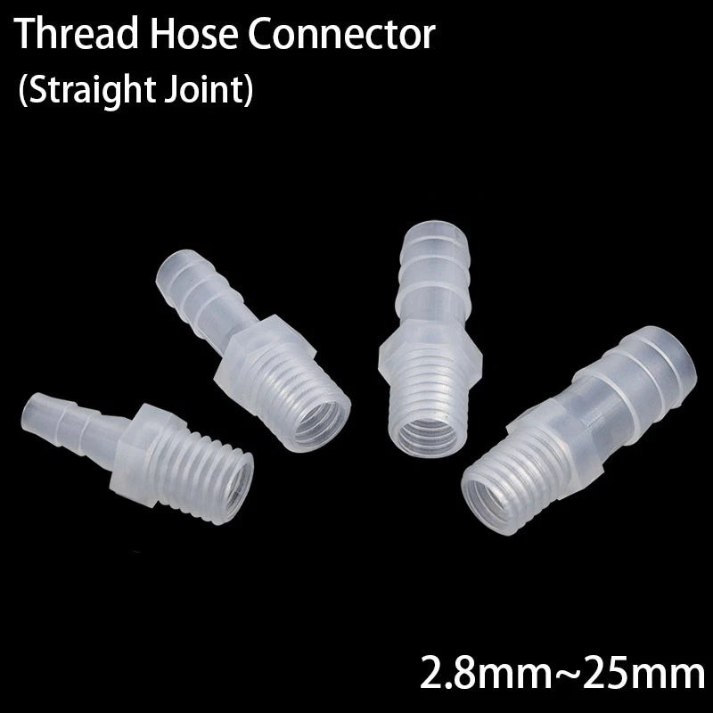 External Thread Straight Joint Tube Hose Pipe Plastic Tube Connector 2.8mm~25mm