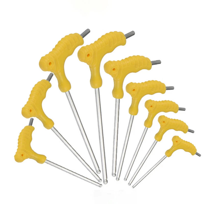 2mm-12mm T-Handle Allen Hex Wrench Key Ball End Hexagon Metric Allan Wrench CR-V