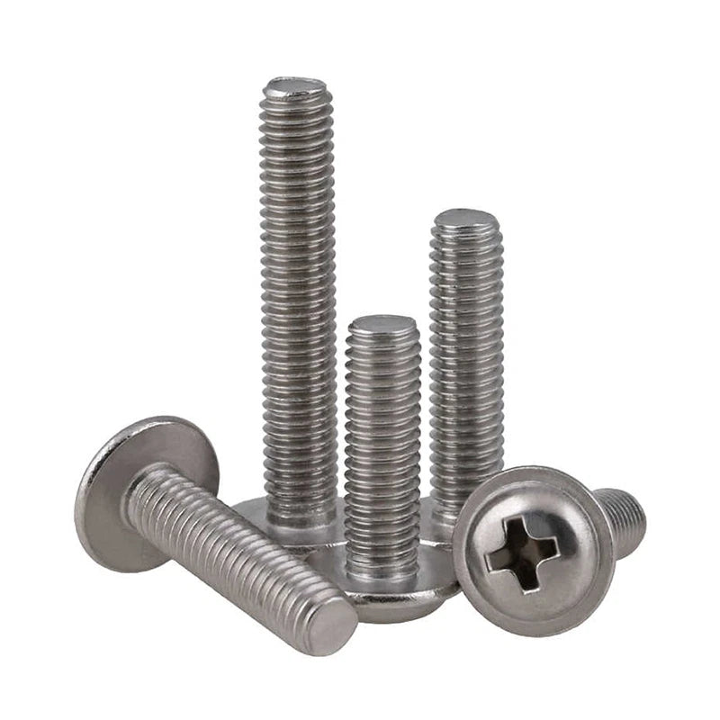 Phillips Flanged Pan Head Machine Screws – 304 / 316 Stainless Steel, Built‑in Washer (3–60mm Lengths)