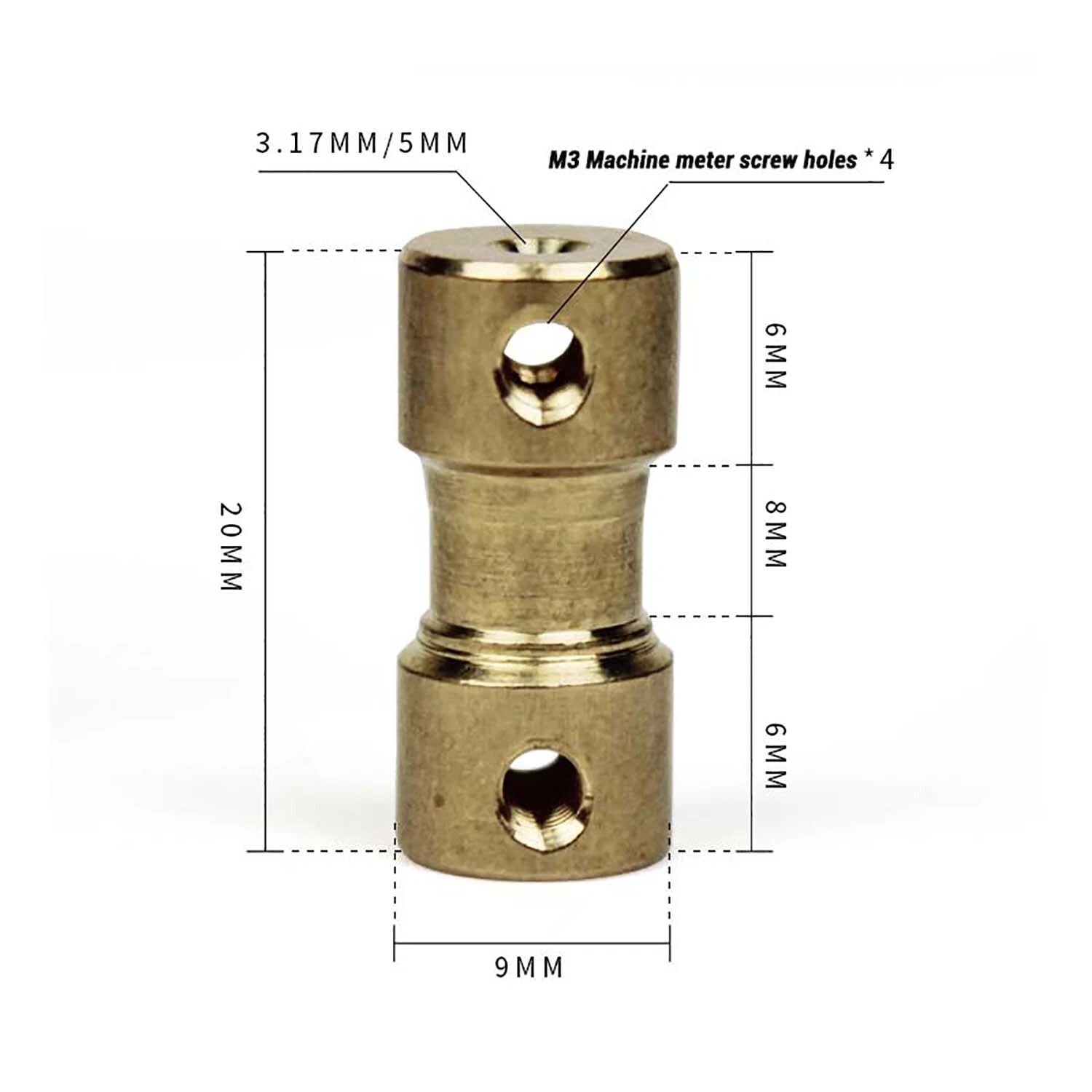 Brass Flexible Shaft Coupler Rigid Coupling Motor Connector CNC for RC Car Boat