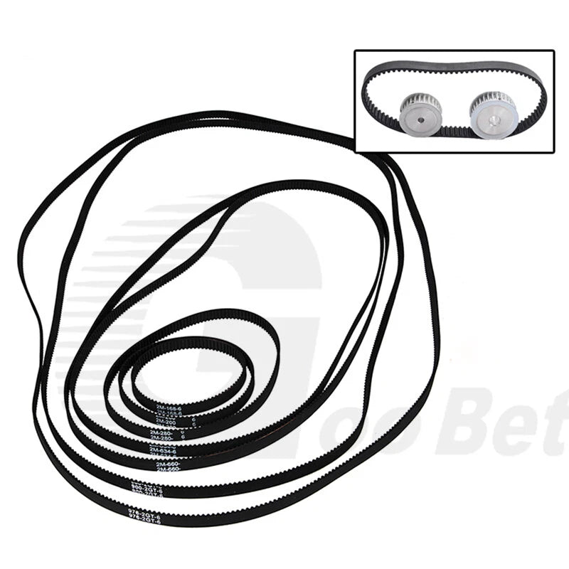 GT2 Closed Loop Timing Belt — 15mm Wide, 2mm Pitch | 50T–175T