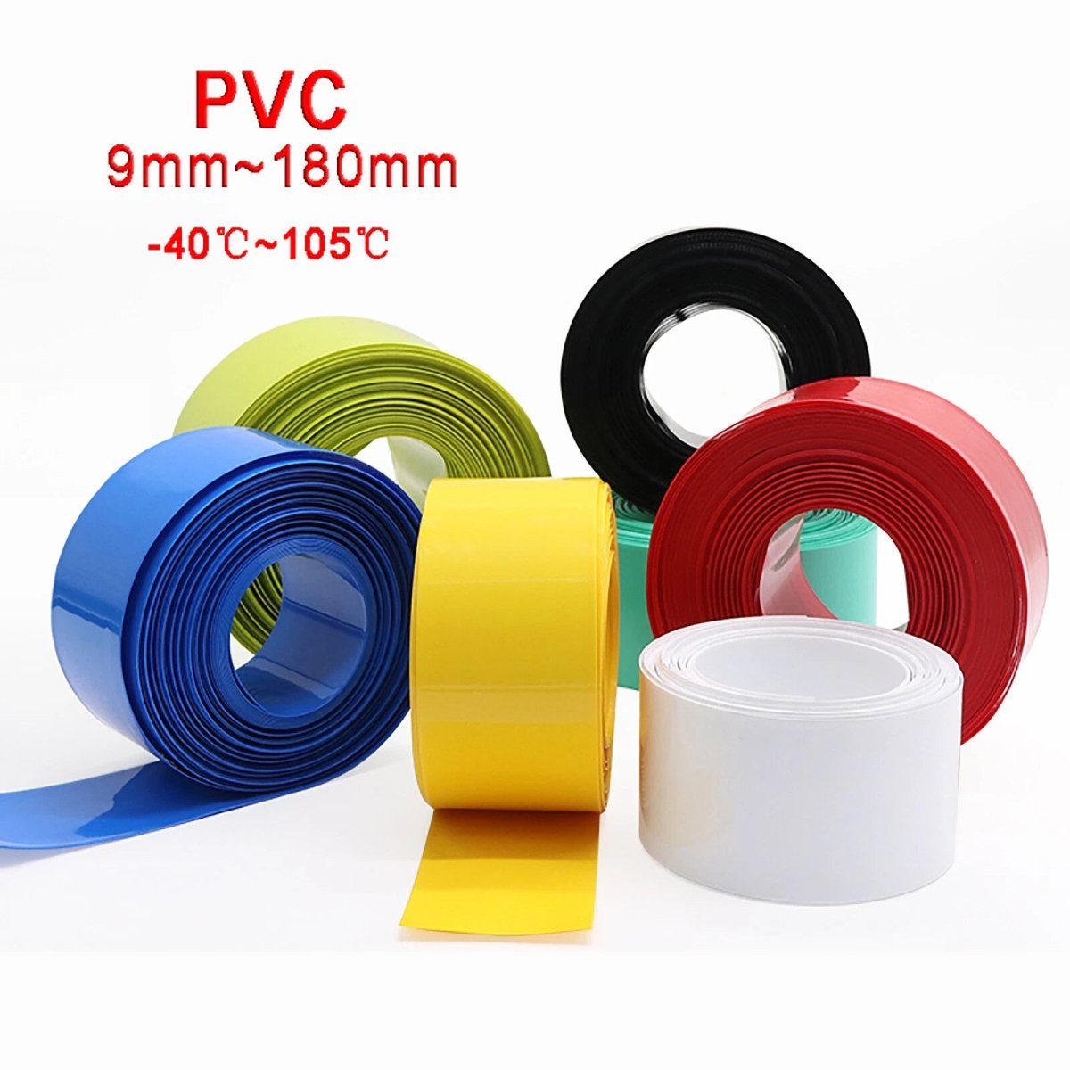 PVC Heat Shrink Tubing for RC Battery Packs — 9mm to 23mm Flat Width, 8 Colors - HomeDIYer