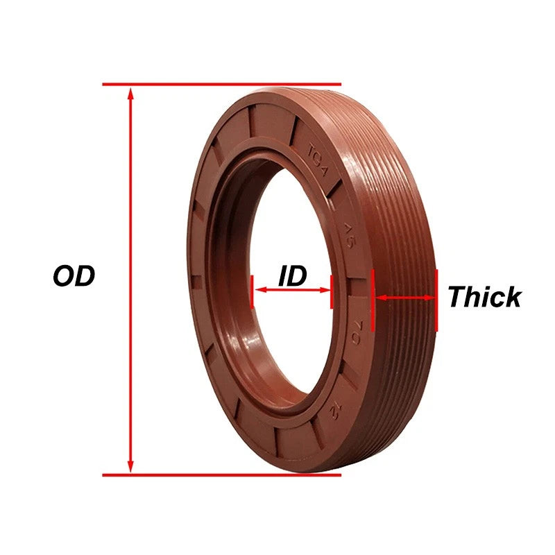 TC FKM Double Lip Oil Seal — Rotary Shaft Sealing Ring, ID 45–57mm