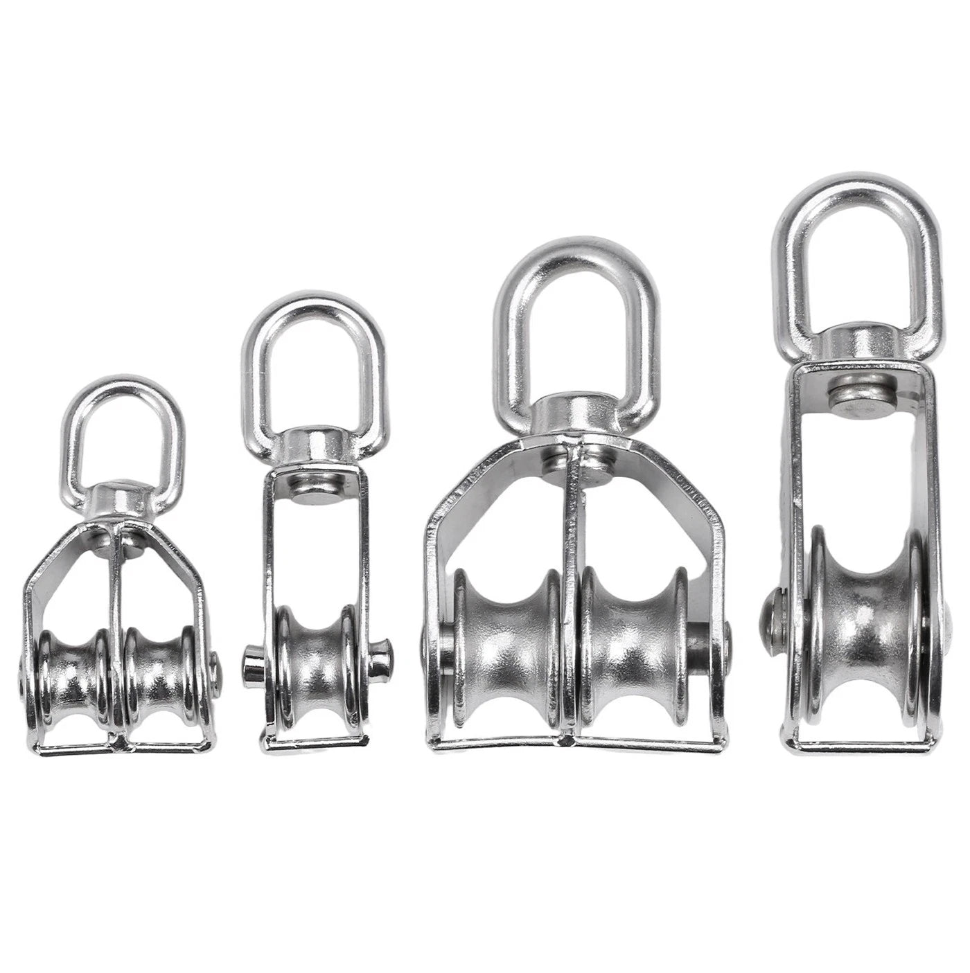 Stainless Steel 15-75mm Single/Double Pulley Block for Wire Rope Lifting Rigging