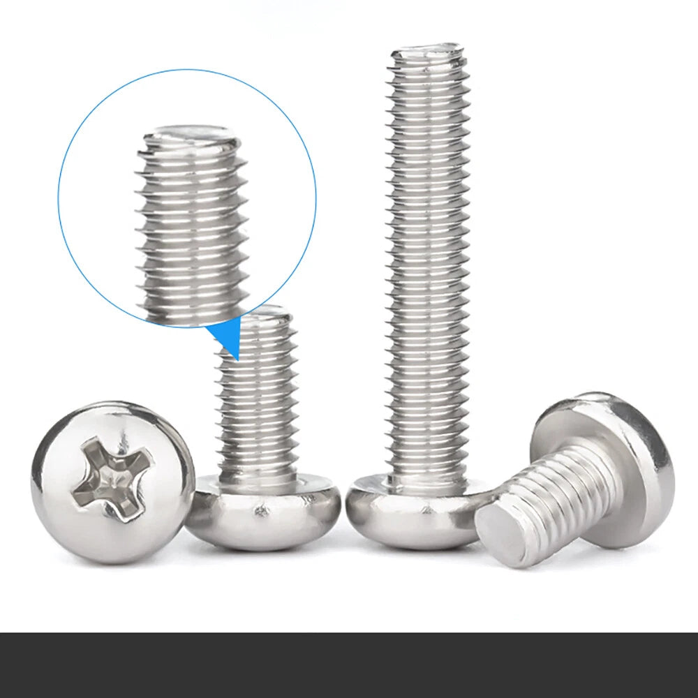 Phillips Pan Machine Screw 316 Stainless Steel Screws Flat-tailed bolts M5 M6 M8