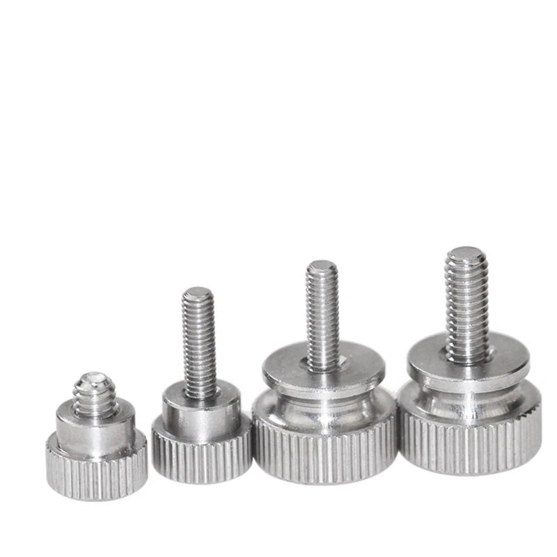 Knurled Thumb Screws Stainless Steel Hand Grip Knob Bolts M3 M4 Length 6 - 31mm