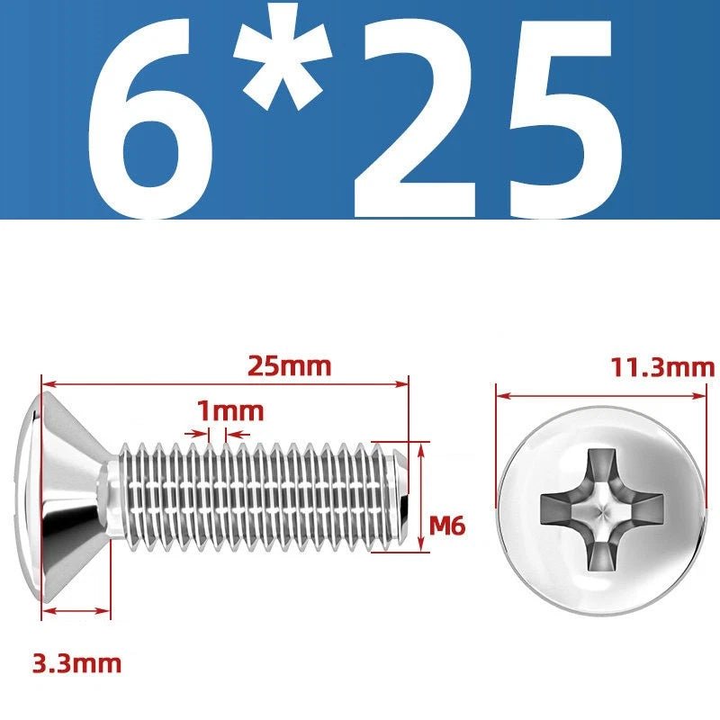 Phillips Oval Head Machine Screws Stainless Steel — M1.6 to M10, All Sizes - HomeDIYer