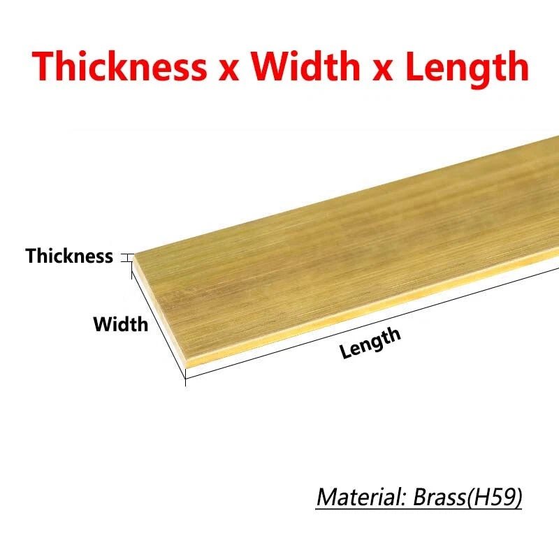 Brass Flat Bar Plate Strip Thick 15mm-32mm Length 100mm Metal Model Making Sheet - HomeDIYer