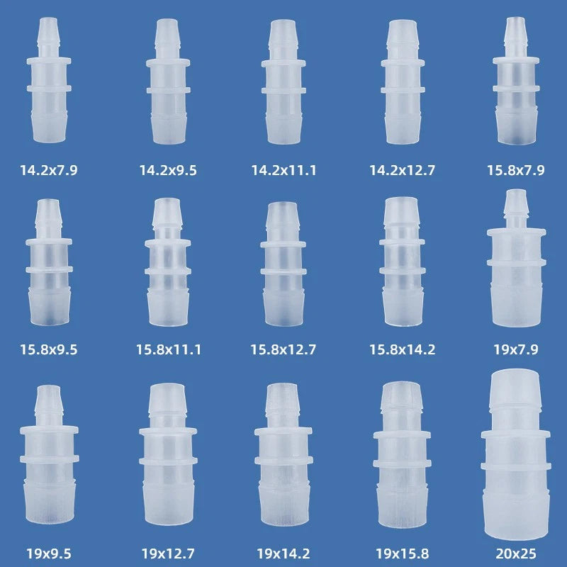 Plastic Straight Barbed Connector Reducer Joiner Tubing Pipe Hose Fitting Water
