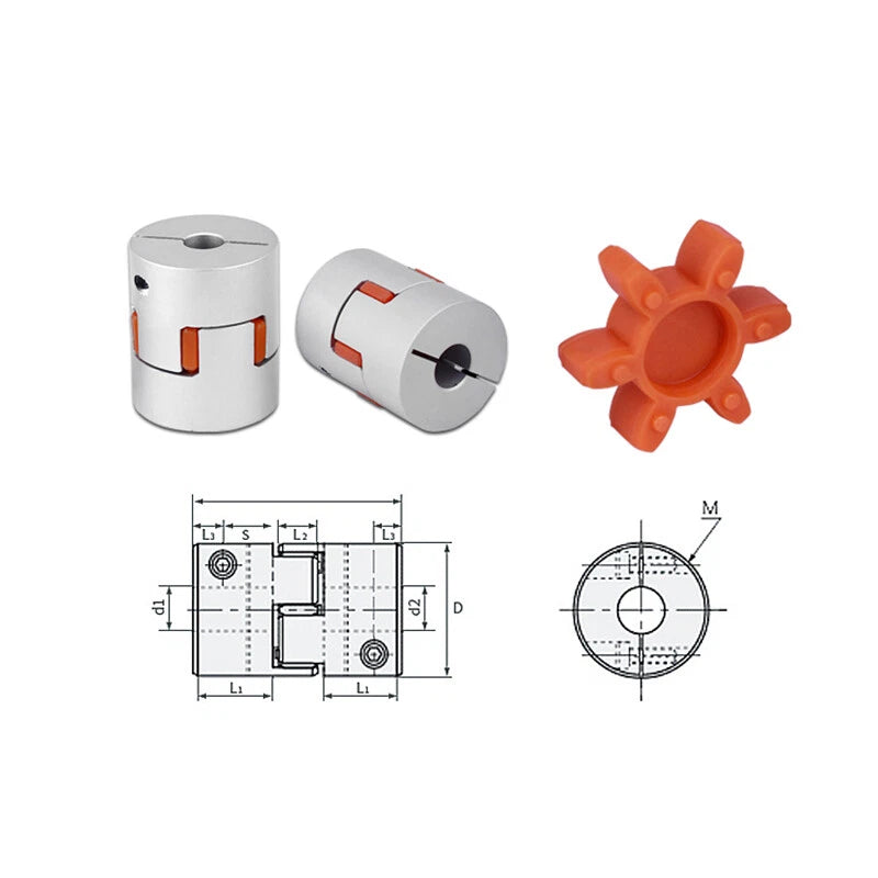 Aluminum Plum Flexible Shaft Elastic Coupling Coupler CNC Stepper Motor-All Size
