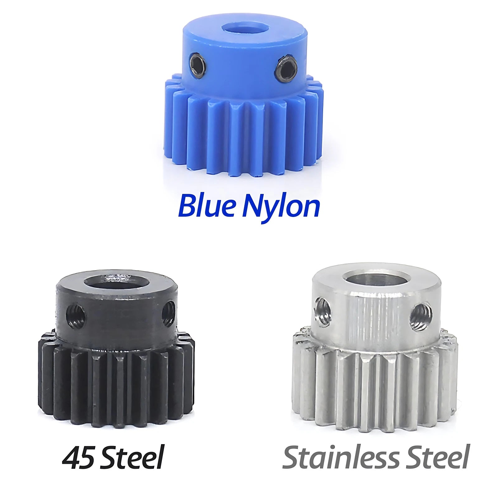1 Mod Pinion Gear Spur Gears 20-24 Teeth 4-12mm Bore No Step/Blue Nylon/D-hole