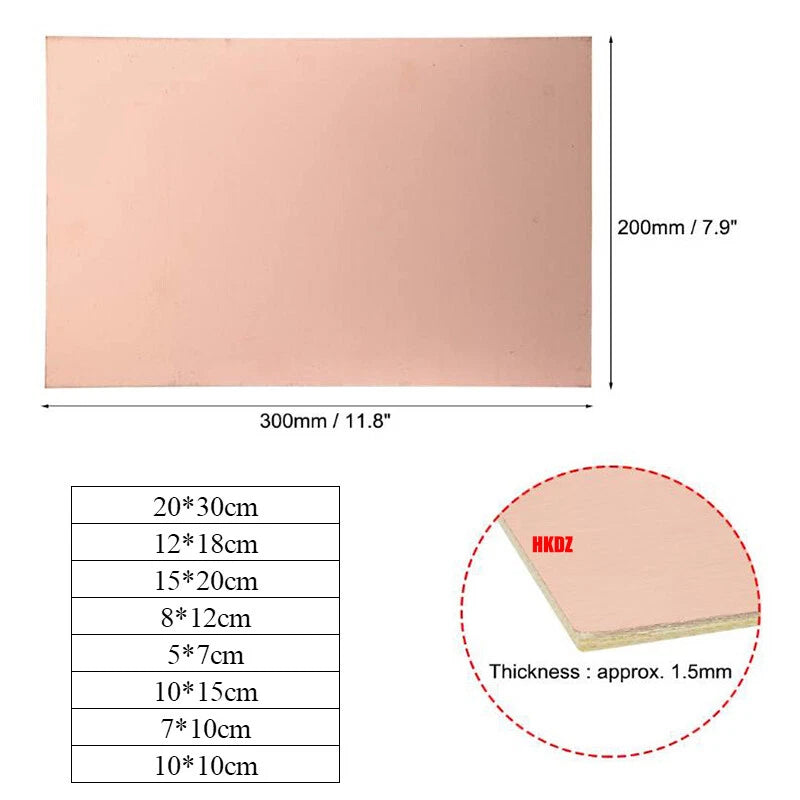 Double Sided Copper Clad Sheet PCB Circuit Board Photo Sensitive DIY Model Plate